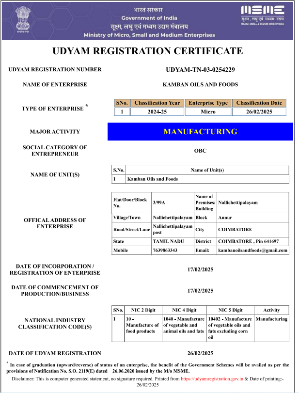 Registration Certificate